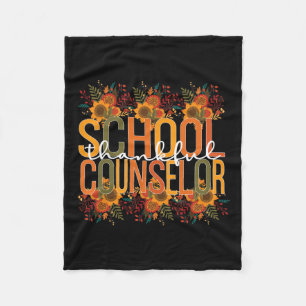 School Counselor Thanksgiving School Counseling Fleece Blanket