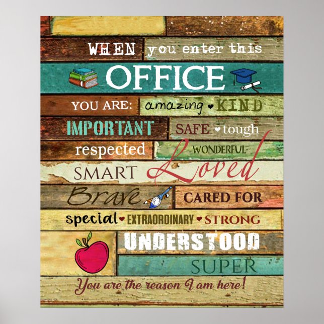 School Counselor When You Enter This Office Poster (Front)