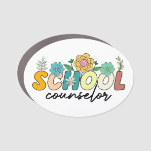 School Counselor Wildflower Teacher Cute Mom Funny Car Magnet