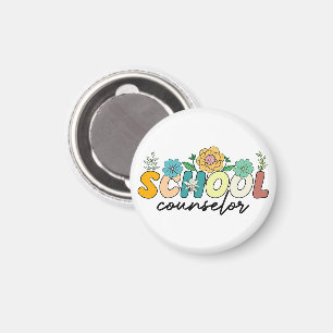 School Counselor Wildflower Teacher Cute Mom Funny Magnet