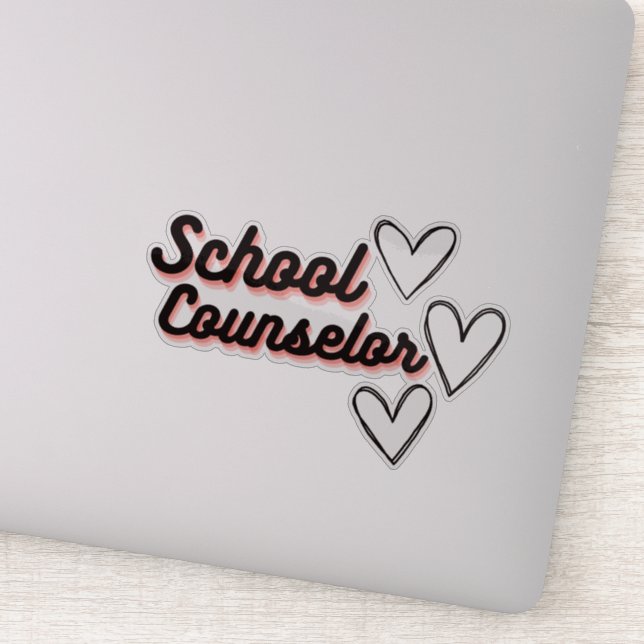 School Counselor with Three Hearts Sticker (Detail)