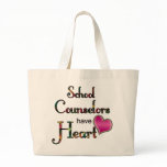 School Counselors Have Heart Large Tote Bag School Counselors Have Heart Large Tote Bag