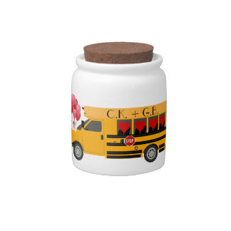 School Couple Small Candy Jar