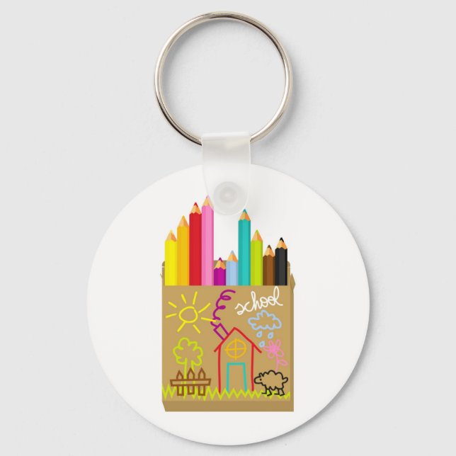 'School' Crayons Keychain (Front)
