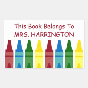 School Crayons Personalized Bookplate