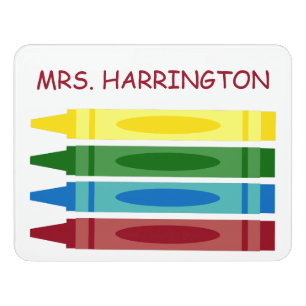 School Crayons Personalized Door Sign