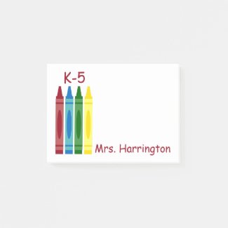 School Crayons Personalized Post-it Notes