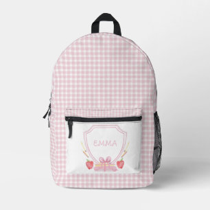 School Crest Grade School Gingham Printed Backpack
