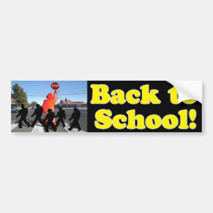School Crossing Guard Scene Bumper Sticker