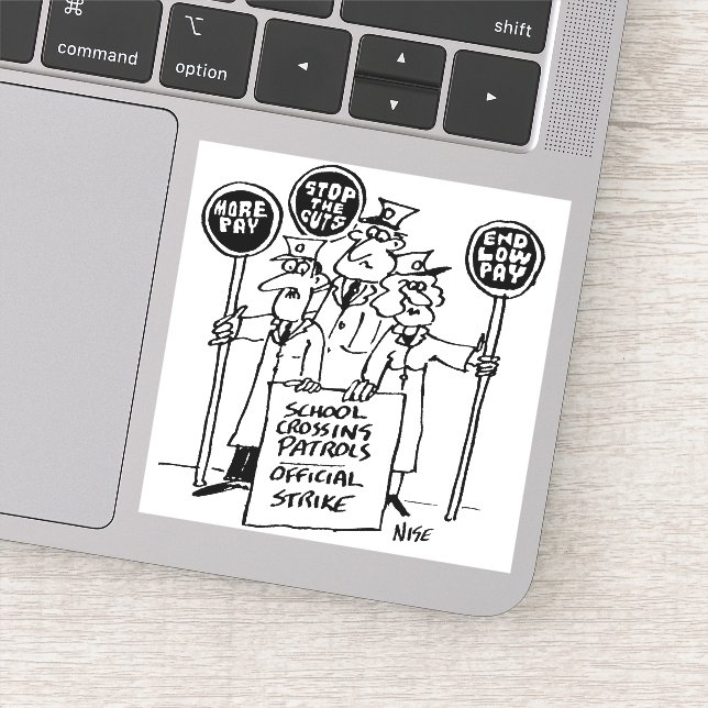 School Crossing Patrol Lollipop Men on Strike Sticker (Detail)