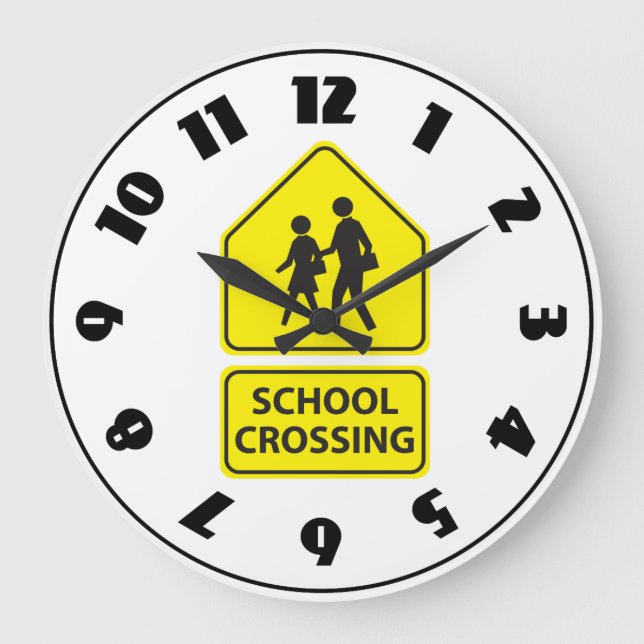 School Crossing Sign Clock (Front)
