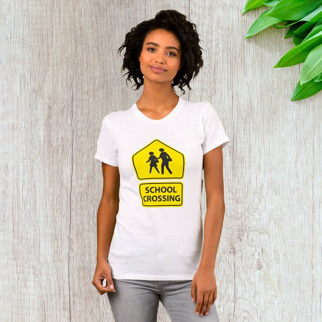 School Crossing Sign Womens T-Shirt (Creator Uploaded)
