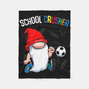 School Crusher Byck To School Cute Gnome Soccer St Fleece Blanket