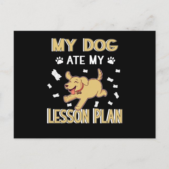 School Curriculum Back To School Teacher Pupil Dog Postcard (Front)