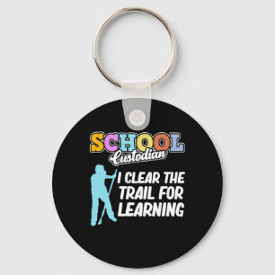 School Custodian Clear Trail Caretaker Janitor Gra Keychain