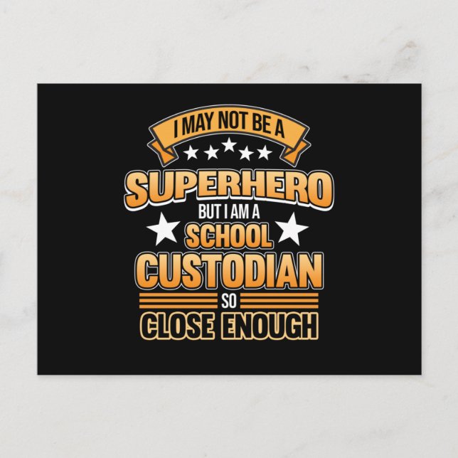 School Custodian Hero Caretaker Janitor Appreciati Postcard (Front)