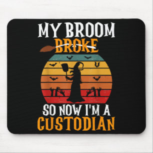 School Custodian Janitor Retro Vintage Sunset Hall Mouse Pad