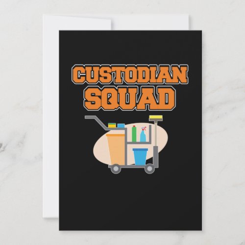 School Custodian Squad Caretaker Janitor Support G Thank You Card