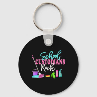 School Custodians Rock Back To School - Janitor Ap Keychain