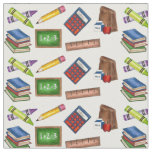 School Days Crayon Calculator Ruler Pencil Teacher Fabric
