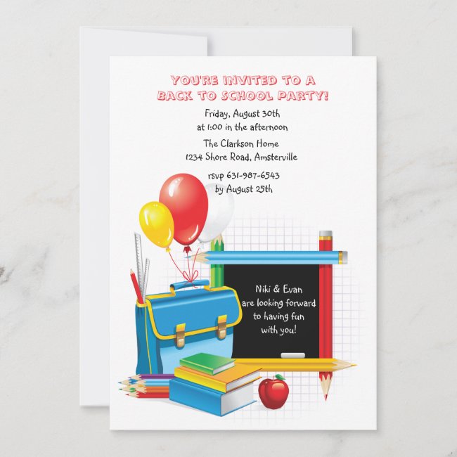 School Days Invitation