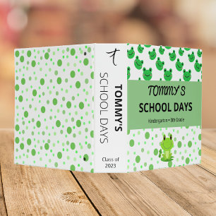 School Days Kindergarten Memories Frog Theme 3 Ring Binder