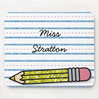 School Days Pencil & Paper Personalized Mousepad