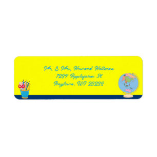 School Days Personalized Name Street City Address Label