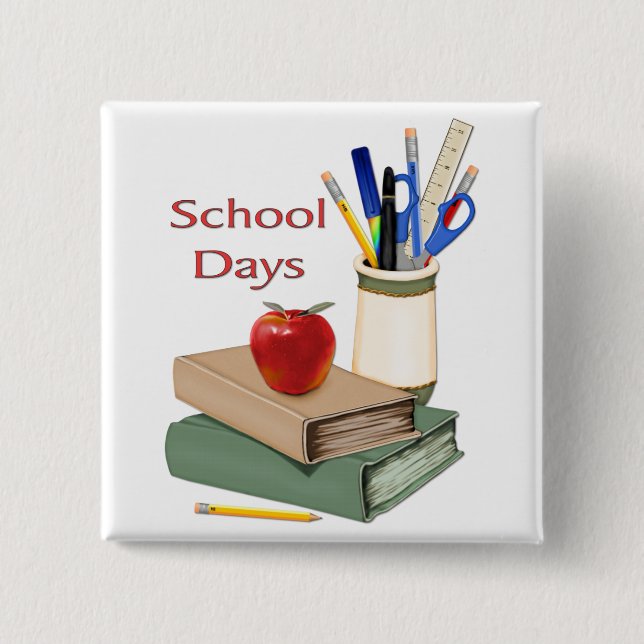 School Days Still Life Pinback Button (Front)