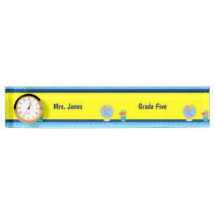 School Days with Teacher Name and Grade Desk Name Plate