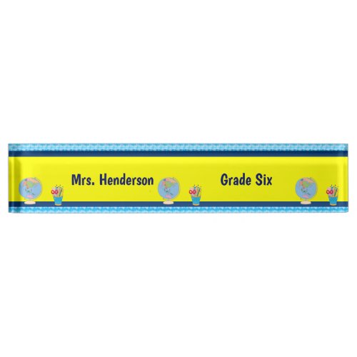 School Days with Teacher Name and Grade Desk Name Plate
