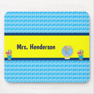 School Days with Teacher Student Name Mouse Pad