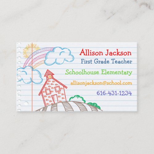 School Doodle Business Card