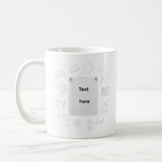 School Doodle Notebook Design Teacher Gift Coffee Mug