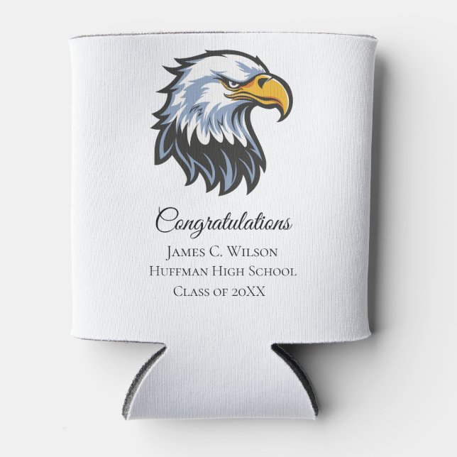 School Eagle Graduation Can Cooler (Front)