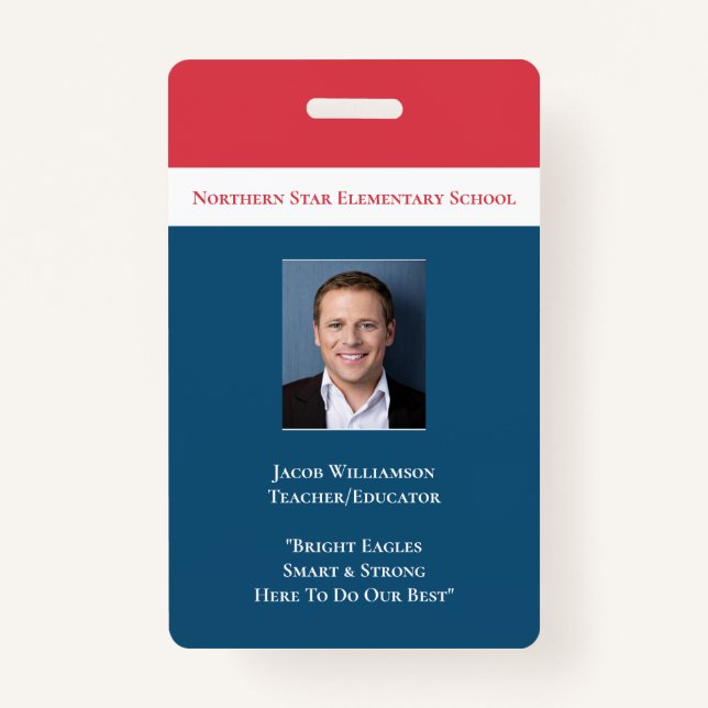 School Employee Educator Teacher Badge (Front)