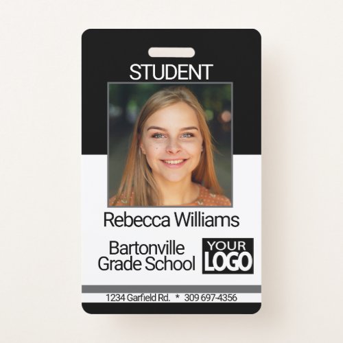 School  Employee Photo Badge _ Black And Gray