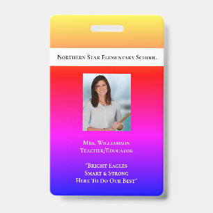 School Employee QR Code Staff Photo Id Teacher Badge