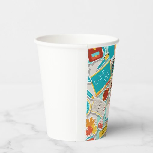 School Equipment Icons Paper Cups | Zazzle