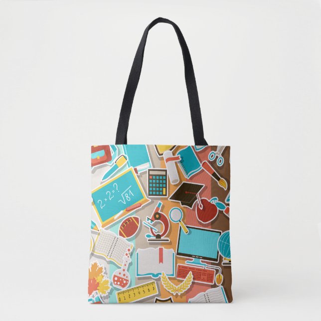 School Equipment Icons Tote Bag (Front)