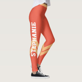 School Event Orange Personalized Leggings