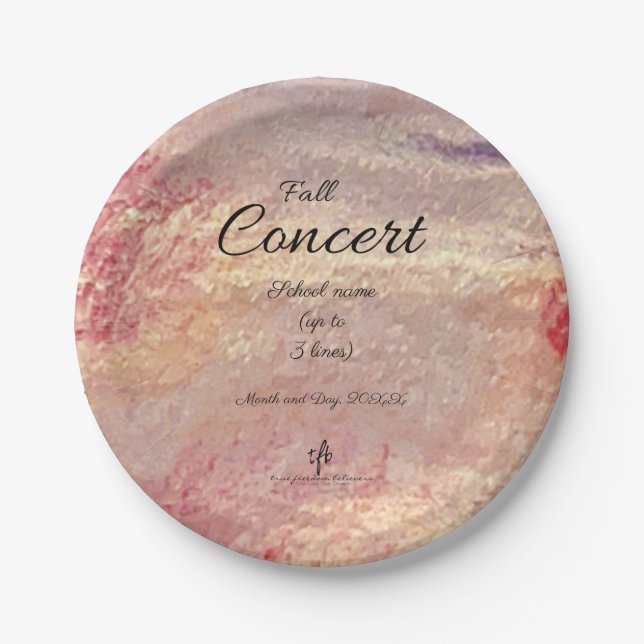 School Fall Concert I Personalized Paper Plates (Front)