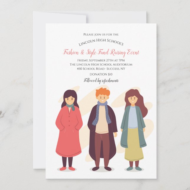 School Fashion Show Fundraiser Invitation (Front)