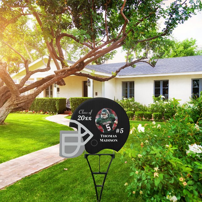 School Football Helmet | Black Yard Sign (Creator Uploaded)