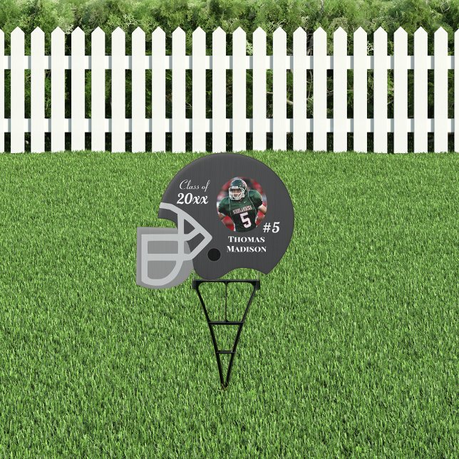 School Football Helmet | Dark Gray Yard Sign (Creator Uploaded)
