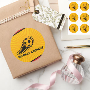 School Football Personalized Yellow Stickers