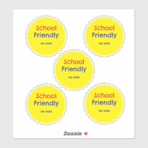 School Friendly No Nuts Allergen Sticker
