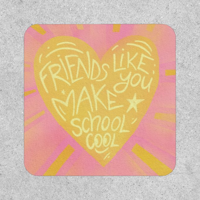 School friends Classroom Valentine Vinyl Sticker Patch (Front)