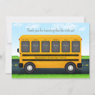 School Friends Personalized School Bus 6 Photos Thank You Card