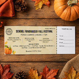 School Fundraiser Fall Festival  Autumn Raffle Tickets